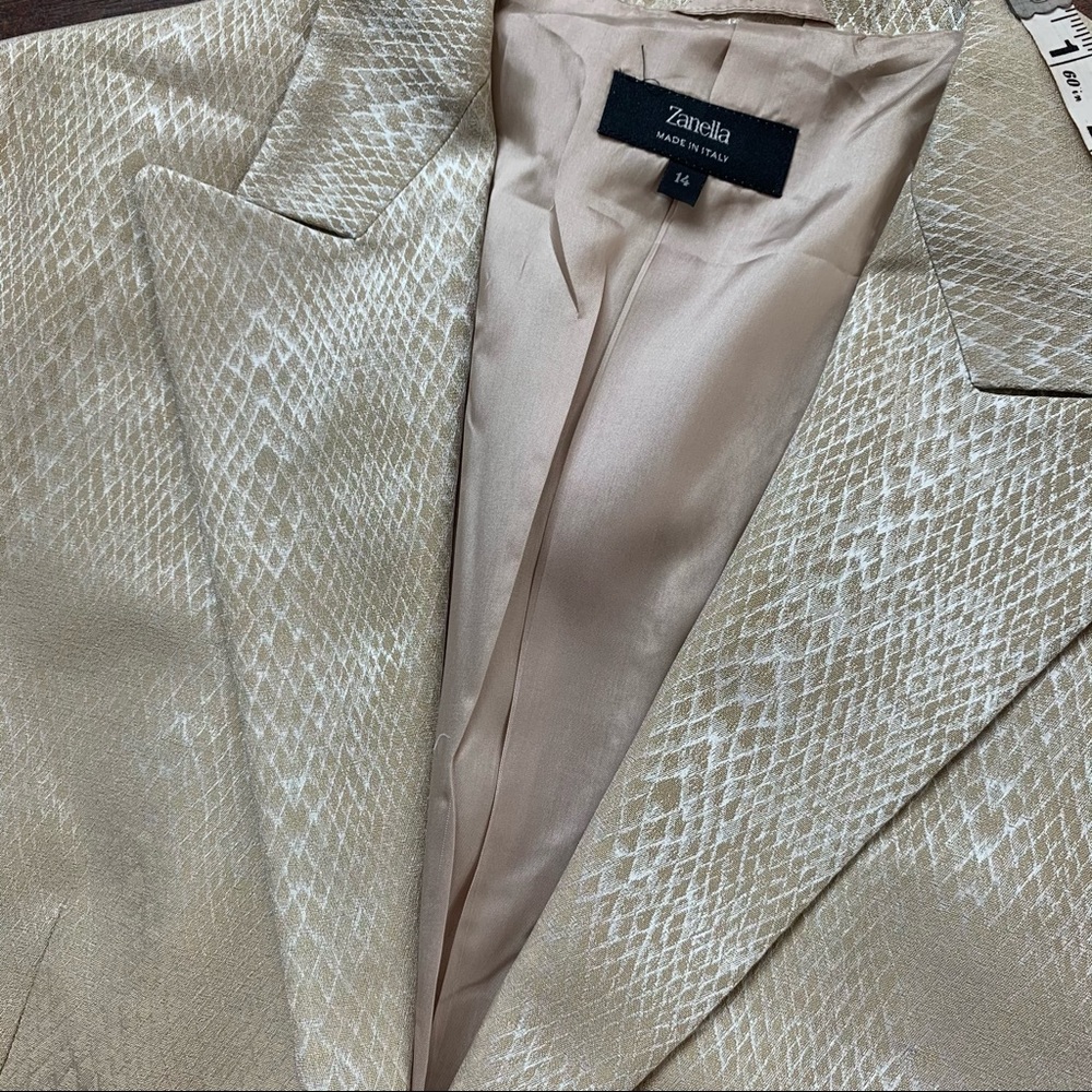 Vntg Zanella Python Print Suit Jacket - image 8